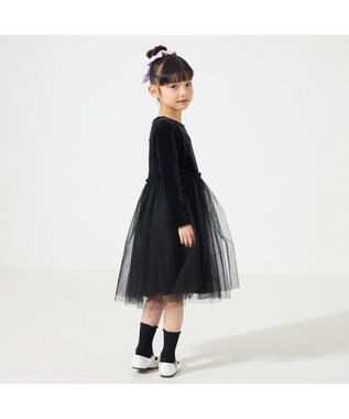 Chacott velour combi dress (kids) ブラック（ロベット）