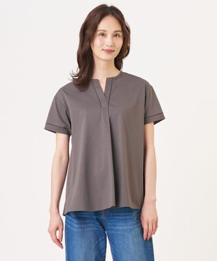 J.PRESS LADIES プレーティングジャージー チュニック丈 カットソー