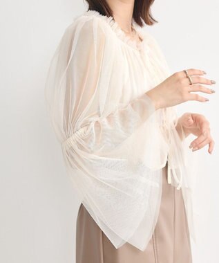 earth music&ecology チュールブラウス Ivory