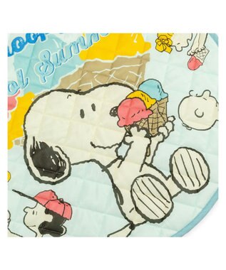 PET PARADISE スヌーピー 冷感柔らか マット 《アイス柄》 丸型 Ｓ ブルー