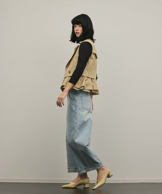 GRACE CONTINENTAL ペプラムトレンチベスト ベージュ