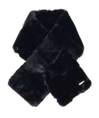 MOONBAT FURLA フェイクファーティアードマフラー ブラック