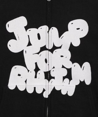 WEGO 【ユニセックス着用ITEM/MLサイズ展開】メッシュロゴジップパーカー ブラック