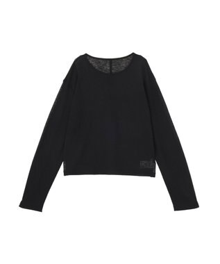 earth music&ecology シアーワッフルプルオーバー Black