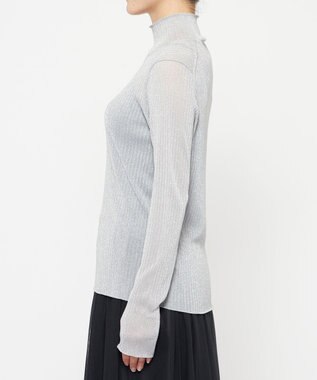 uncrave 【手洗い可】ラメ シアー ハイネック ニット（uncrave STANDARD） シルバー