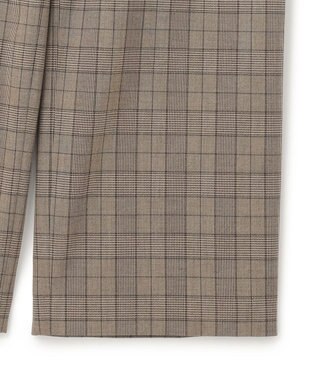 23区 L 【洗える】ドライ2WAYストレッチ チェック ワイド パンツ ブラウンチェック