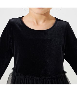 Chacott velour combi dress (kids) ブラック（ロベット）