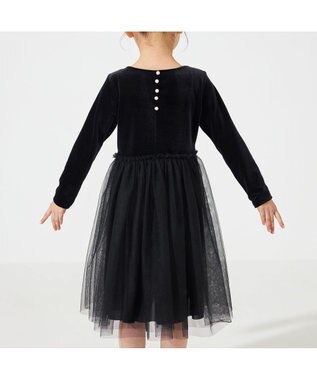 Chacott velour combi dress (kids) ブラック（ロベット）