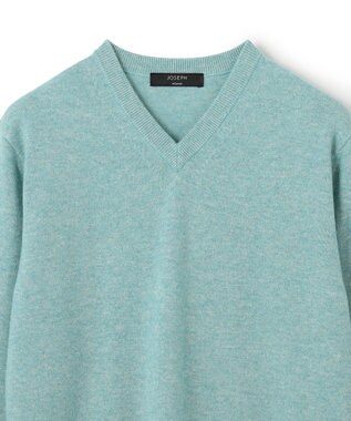 JOSEPH HOMME ピュアカシミヤ　Vネックニット スモーキーグリーン系