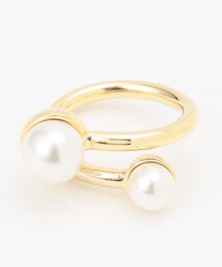 J.PRESS LADIES 【WEB限定】 2WAY パール スカーフ リング ゴールド系