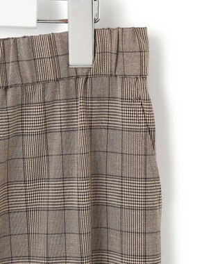 23区 L 【洗える】ドライ2WAYストレッチ チェック ワイド パンツ ブラウンチェック