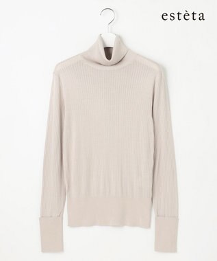 23区 【エステータ】シルクリブ タートルニット