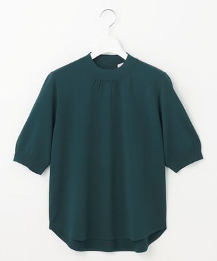 J.PRESS LADIES L 【洗える】レーヨンエリートストレッチ ギャザースリーブ ニット ダークグリーン系