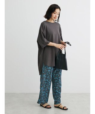 Green Parks ミニ裏毛バックカシュクール半袖チュニック Gray