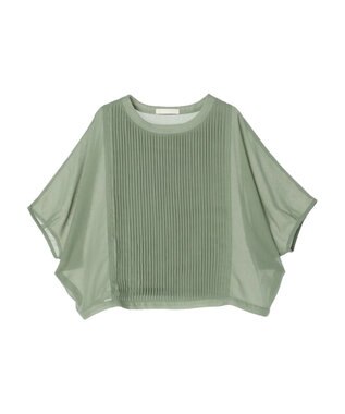 Green Parks ・ｆｕｒｒｙ　ｒａｔｅ　ピンタックボイルブラウス Green