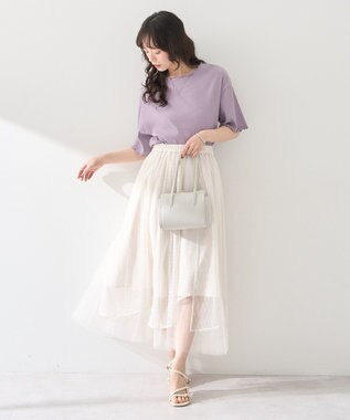 earth music&ecology メローリブ五分袖プルオーバー Pink