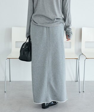 CRAFT STANDARD BOUTIQUE ダブルウェストカットソーロングスカート Gray Mixture