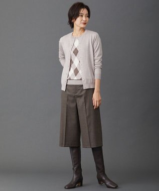 J.PRESS LADIES 【洗える】アーガイルツイン ニット ベージュ系