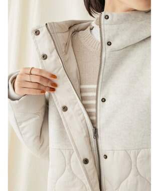 CRAFT STANDARD BOUTIQUE キルティング切替フードコート Beige