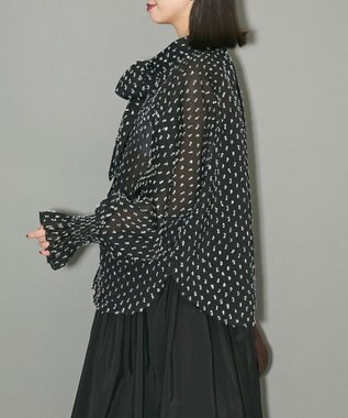 Green Parks ボウタイリボンブラウス Black