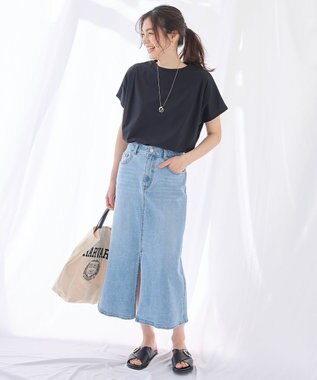 ANY エニィファンクションフレンチスリーブTシャツ ブラック