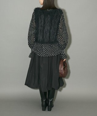 Green Parks ボウタイリボンブラウス Black