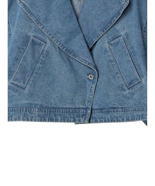 earth music&ecology ビッグカラーショートジャケット Light Indigo