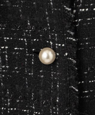 Feroux 【洗える】ラメツイード ジレ ブラック系1