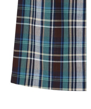 Green Parks 綿麻混イージータイトスカート Check Brown