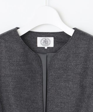 J.PRESS LADIES S アクアレジェンドウールジャージー ノーカラー ジャケット ライトグレー系