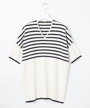 自由区 【新型登場！/WEB限定カラー有】ハイツイストコットンアセテート ニット5分袖 ホワイト系2