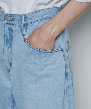 WEGO ルーズフィットフレアパンツ デニム淡色