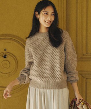 23区 【一部店舗限定/洗える】ハニカム ニット ベージュ系