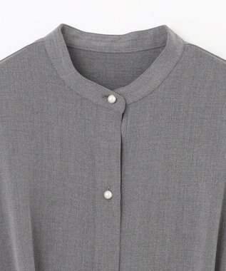 ANY 【洗濯機可能/ストレッチ】ウールライク前開きワンピース グレー