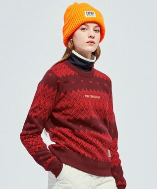PW CIRCULUS 【手洗い可】【WOMEN】フェアアイルニット レッド系5