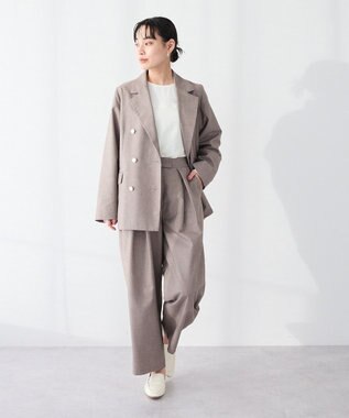 CRAFT STANDARD BOUTIQUE ＜セレモニー＞フロントタックカーブパンツ Beige Mixture