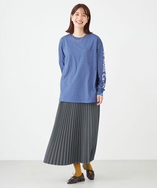 SHARE PARK LADIES 【UNISEX】吸水速乾 ショルダーロゴロングスリーブTシャツ（S・Mサイズ） アッシュネイビー