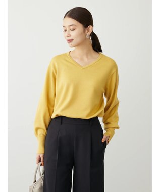 Green Parks アルガンオイル配合　Ｖネックプルオーバー Yellow