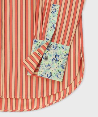 Paul Smith Garden Floral スタンドカラー 長袖シャツ オレンジ