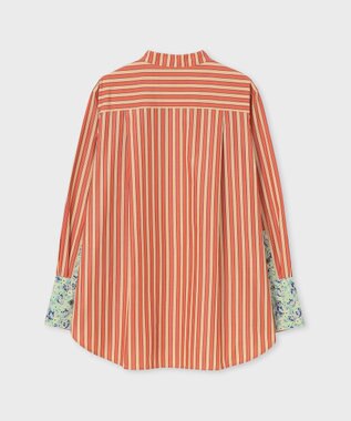 Paul Smith Garden Floral スタンドカラー 長袖シャツ オレンジ