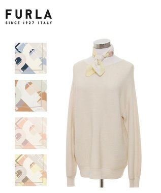 MOONBAT フルラ (FURLA) コットンプチスカーフ 50cm×50cm ライトイエロー