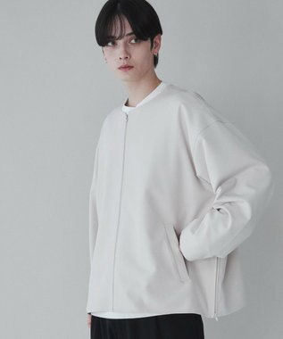 WEGO 【ユニセックス着用ITEM】トロミノーカラーブルゾン ライトベージュ