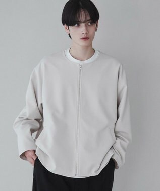 WEGO 【ユニセックス着用ITEM】トロミノーカラーブルゾン ライトベージュ