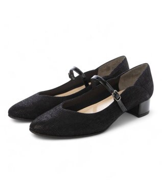 Riz raffinee <Riz raffinee>アーモンドトゥストラップパンプス ブラックメタリック