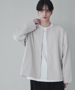 WEGO 【ユニセックス着用ITEM】トロミノーカラーブルゾン ライトベージュ
