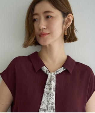YECCA VECCA 2wayスカーフ付きブラウス Burgundy