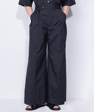 NAVE 【ReNave・セットアップ可/洗える/接触冷感/UVケア】コットンポリブロード パンツ ブラック系