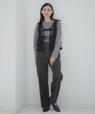 Green Parks ・ＥＬＥＮＣＡＲＥ　ＤＵＥ　チュールラッフルベスト Black