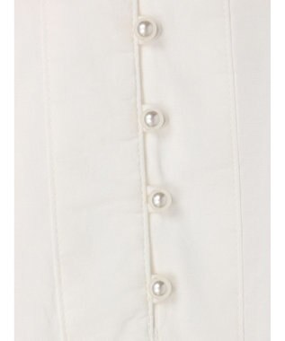 CRAFT STANDARD BOUTIQUE パールボタンピコフリルブラウス Off White
