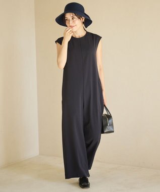 #Newans 【UVカット/洗える/折り畳み可能】ビッグリボンストローハット ネイビー